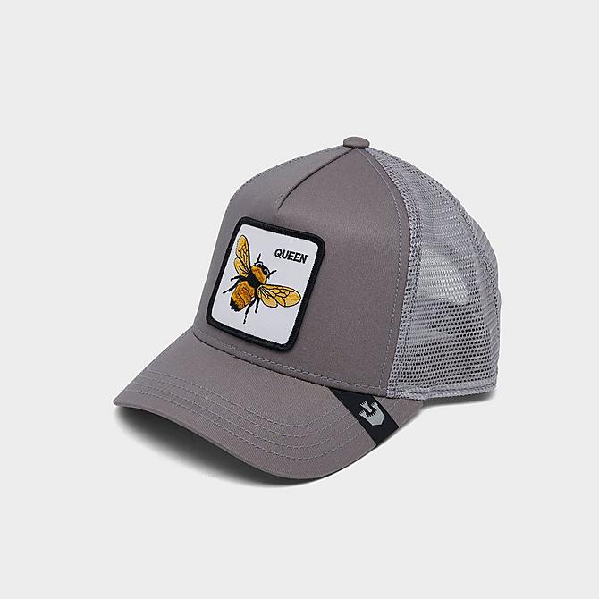 Three Quarter view of Goorin Bros. The Queen Bee Trucker Hat in Grey Click to zoom