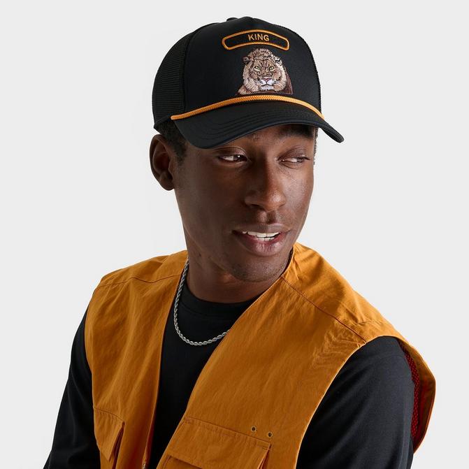 Right view of Goorin Bros. GB2 King Trucker Hat in Black Click to zoom