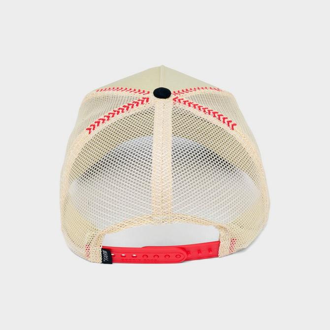 Back view of Goorin Bros. Venom Trucker Hat in Chrome/Red Click to zoom