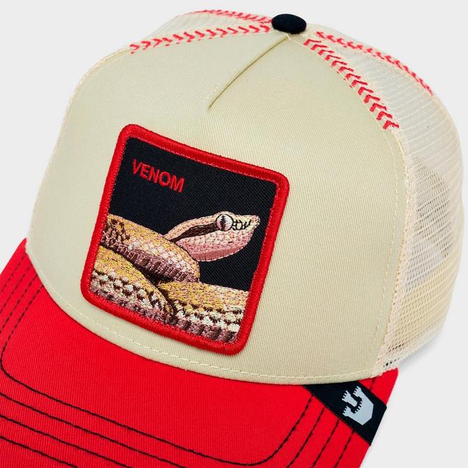 Bottom view of Goorin Bros. Venom Trucker Hat in Chrome/Red Click to zoom