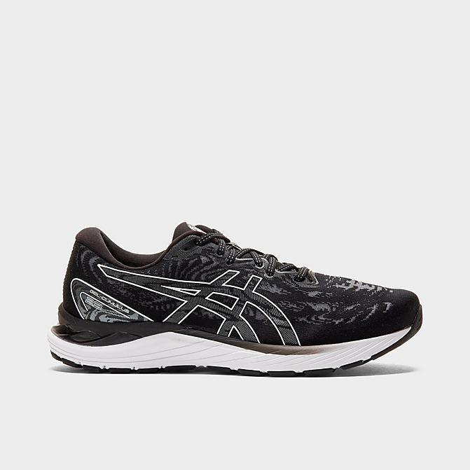 Right view of Men's ASICS GEL-Cumulus 23 Running Shoes in Black/White Click to zoom