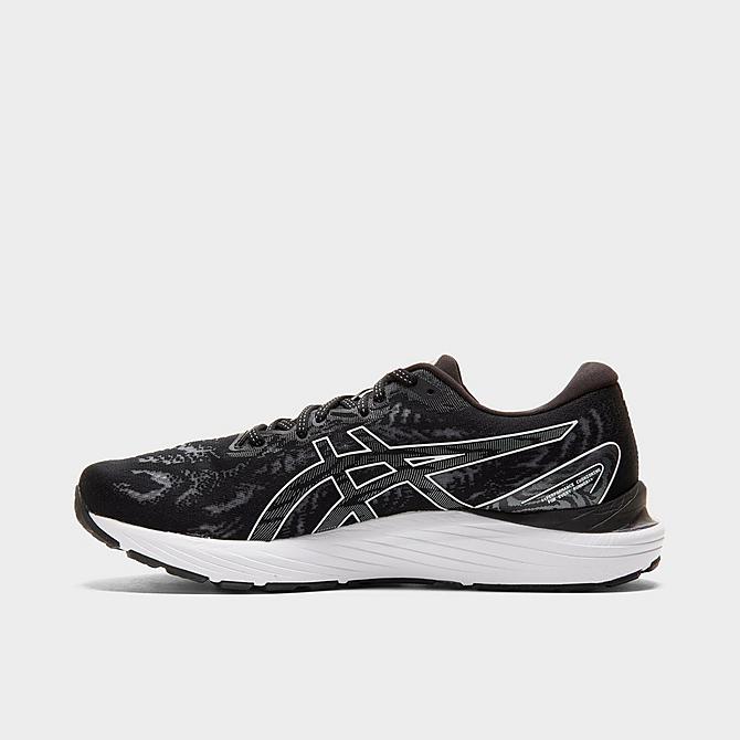 Front view of Men's ASICS GEL-Cumulus 23 Running Shoes in Black/White Click to zoom