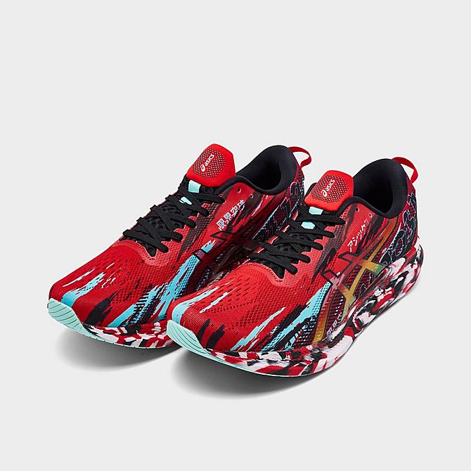 Three Quarter view of Men's Asics Noosa Tri 13 Running Shoes in Electric Red/Black Click to zoom