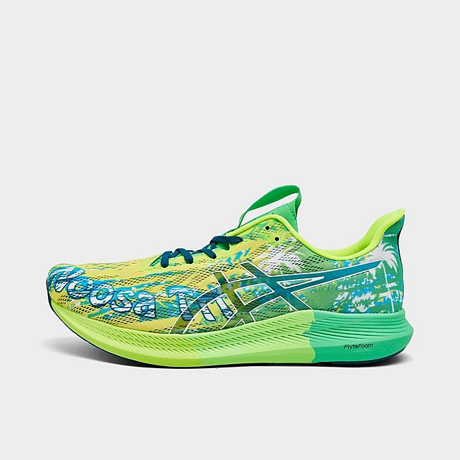 Right view of Men's Asics GEL-Noosa Tri 14 Running Shoes in Safety Yellow/White Click to zoom