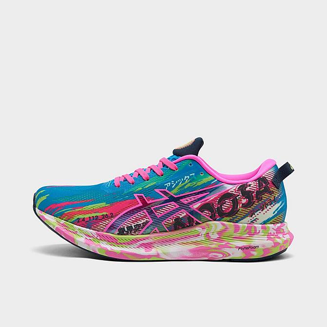 Right view of Women's Asics Noosa Tri 13 Running Shoes in Digital Aqua/Hot Pink Click to zoom