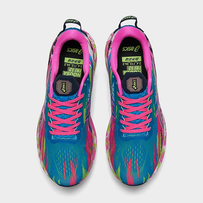 Back view of Women's Asics Noosa Tri 13 Running Shoes in Digital Aqua/Hot Pink Click to zoom