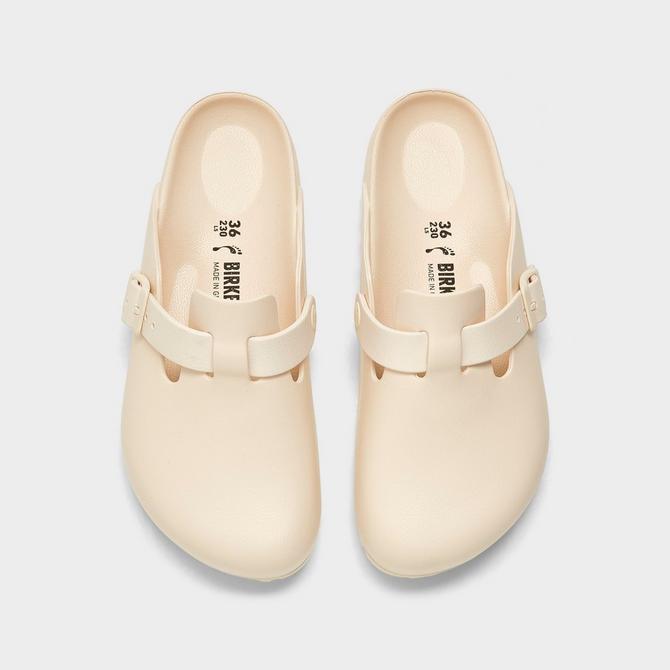 Back view of Women's Birkenstock Boston Essentials EVA Clogs in Eggshell Click to zoom