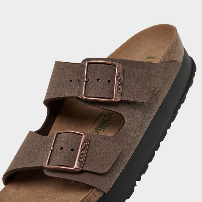 Front view of Women’s Birkenstock Arizona Flex Birko-Flor Platform Sandals in Mocha Click to zoom
