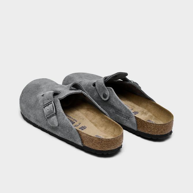 Left view of Men's Birkenstock Boston Soft Footbed Clogs in Basalt Grey Click to zoom
