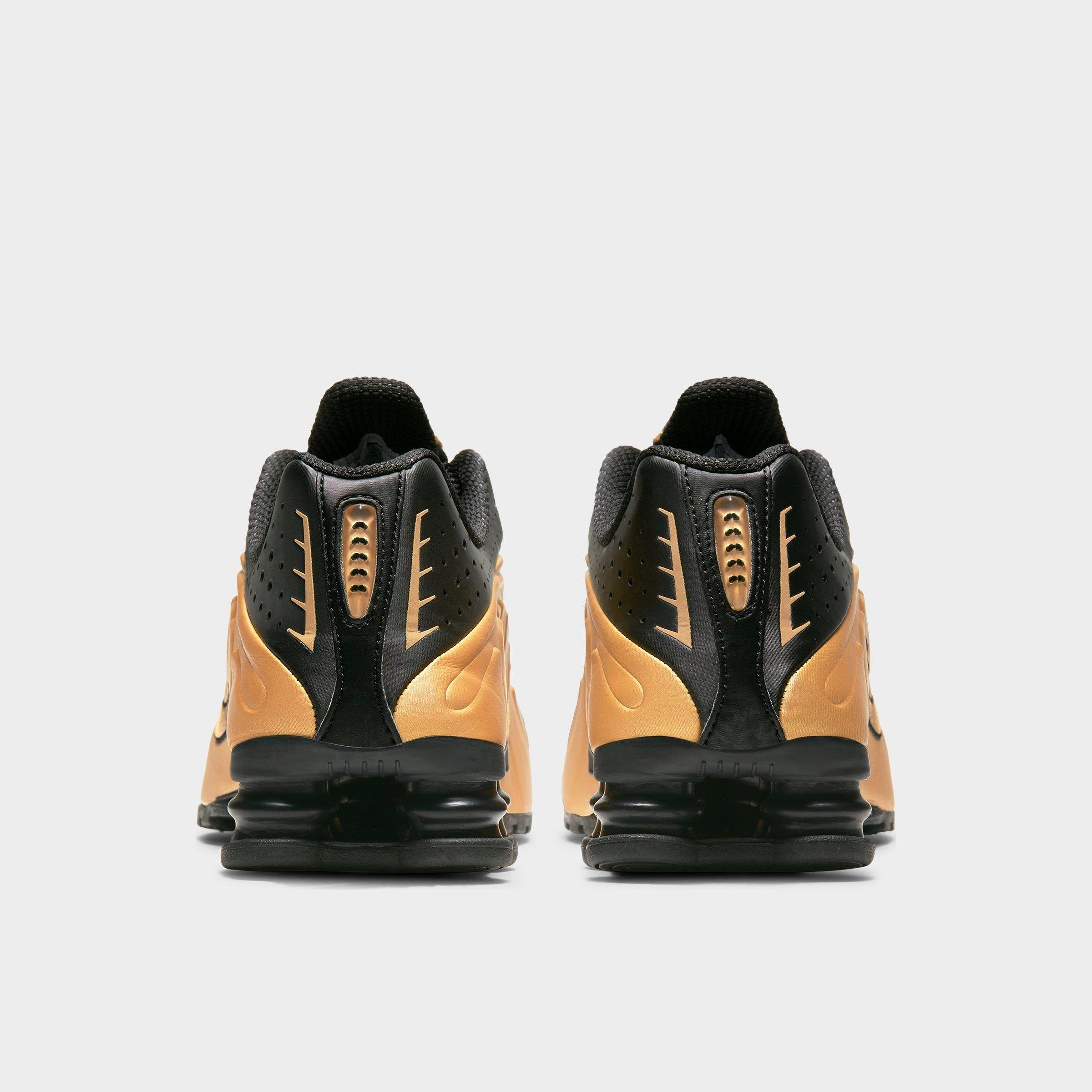 nike shox r4 black gold
