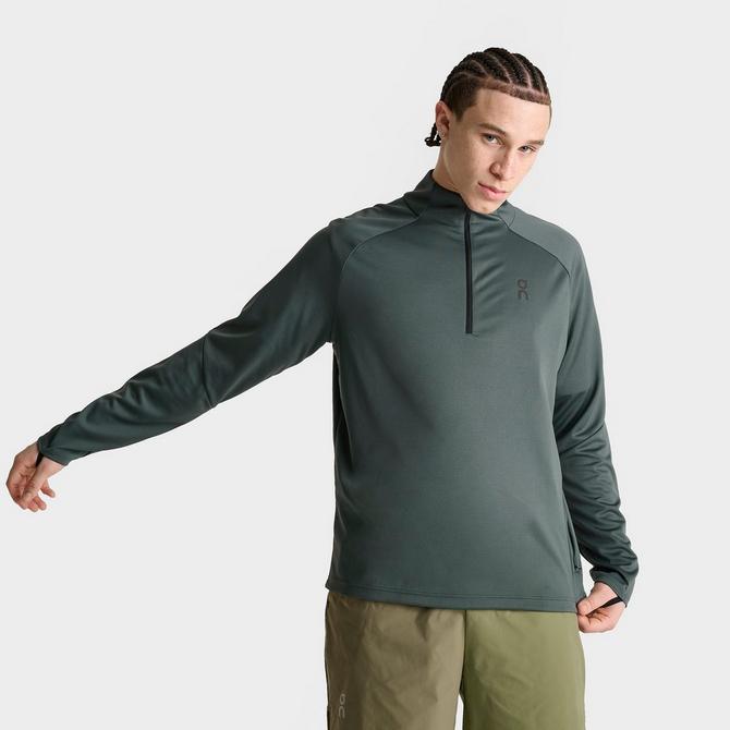 [angle] view of Men's On Climate Quarter-Zip Running Top in Lead Click to zoom