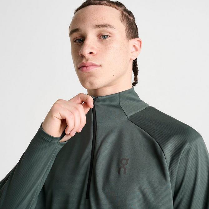 [angle] view of Men's On Climate Quarter-Zip Running Top in Lead Click to zoom