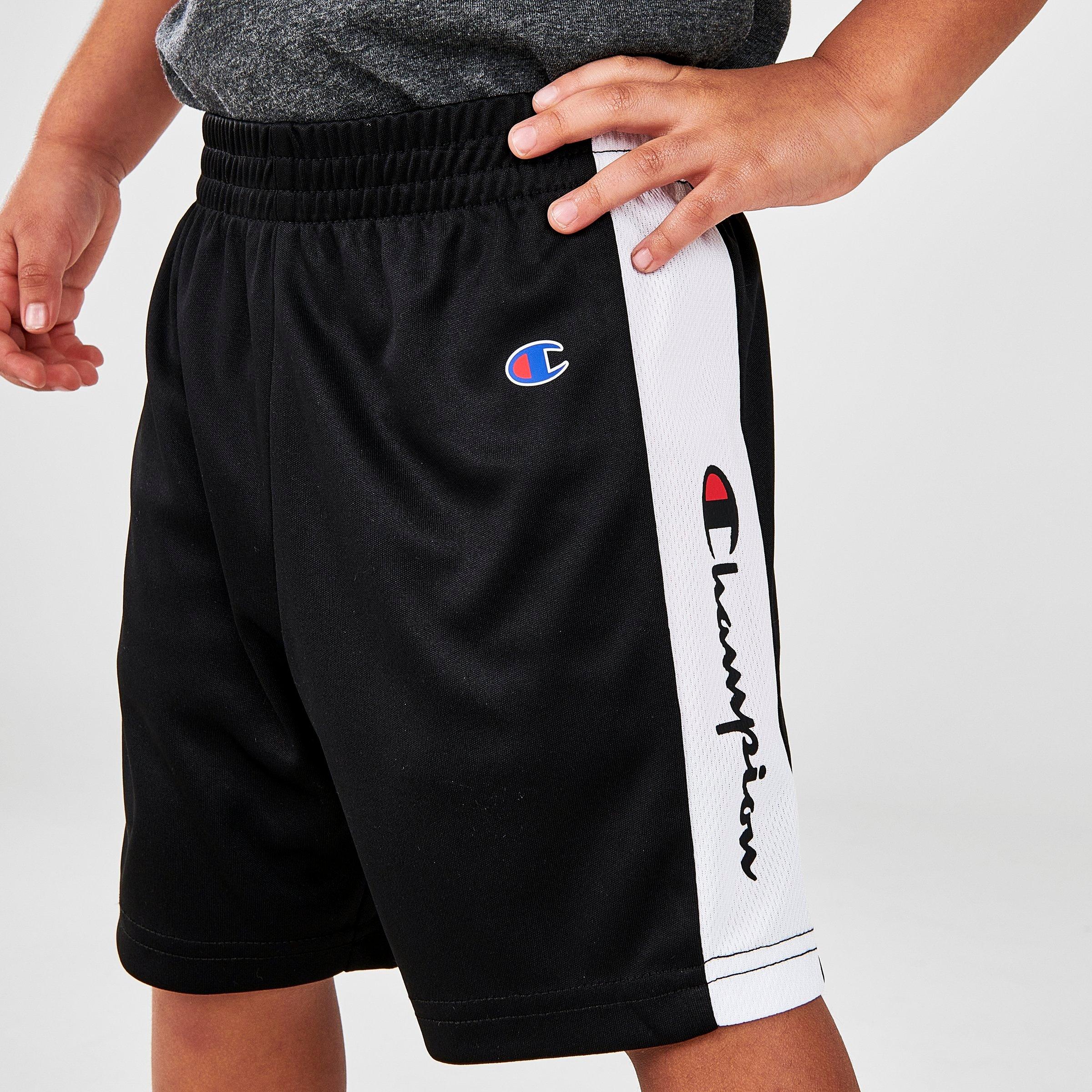 grey small script jersey shorts champion