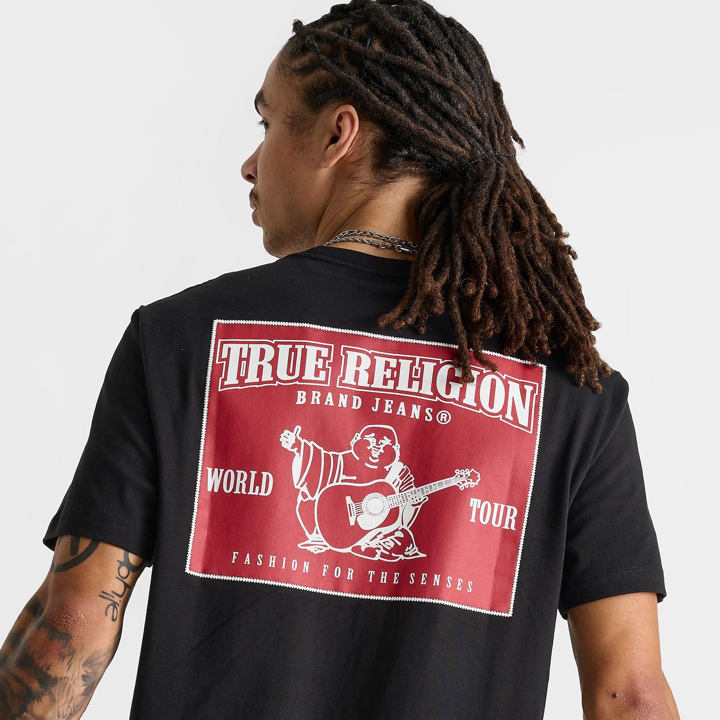 Men's True Religion Logo Ladder Stitch Puff Print T-Shirt