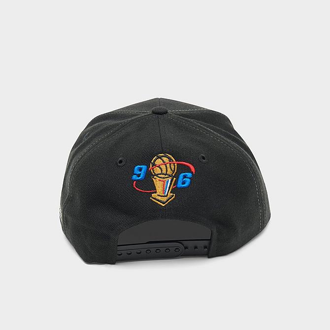 Front view of Mitchell & Ness Chicago Bulls NBA '96 Champions Wave Snapback Hat in Black Click to zoom