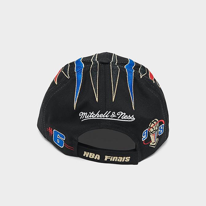 Front view of Mitchell & Ness Chicago Bulls NBA '98 Finals Adjustable Strapback Hat in Black/Multi Click to zoom