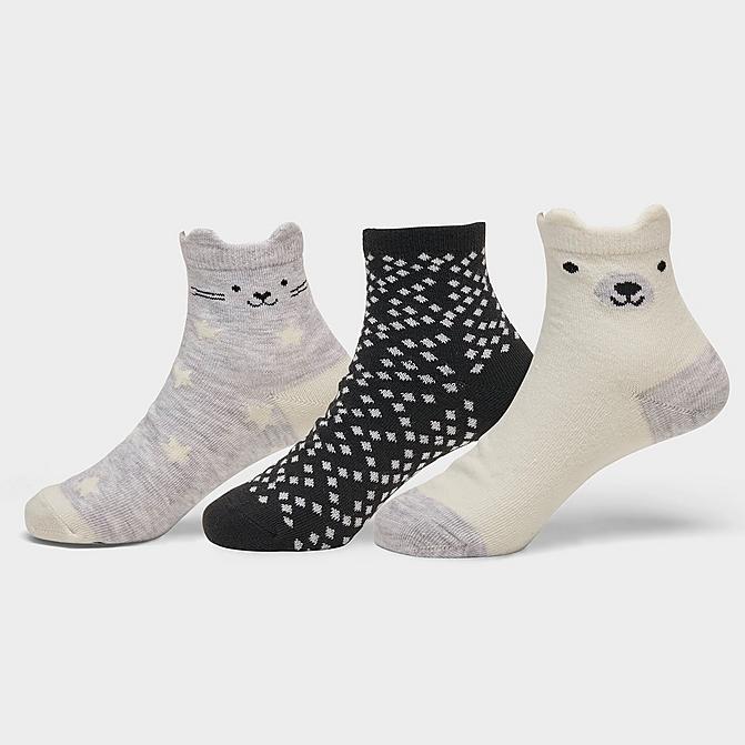 Front view of Kids' Sof Sole Printed Ankle Socks (3-Pack) in Multi Click to zoom