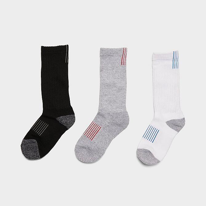 Alternate view of Little Kids' Sof Sole Crew Socks (3-Pack) in White/Grey/Black Click to zoom
