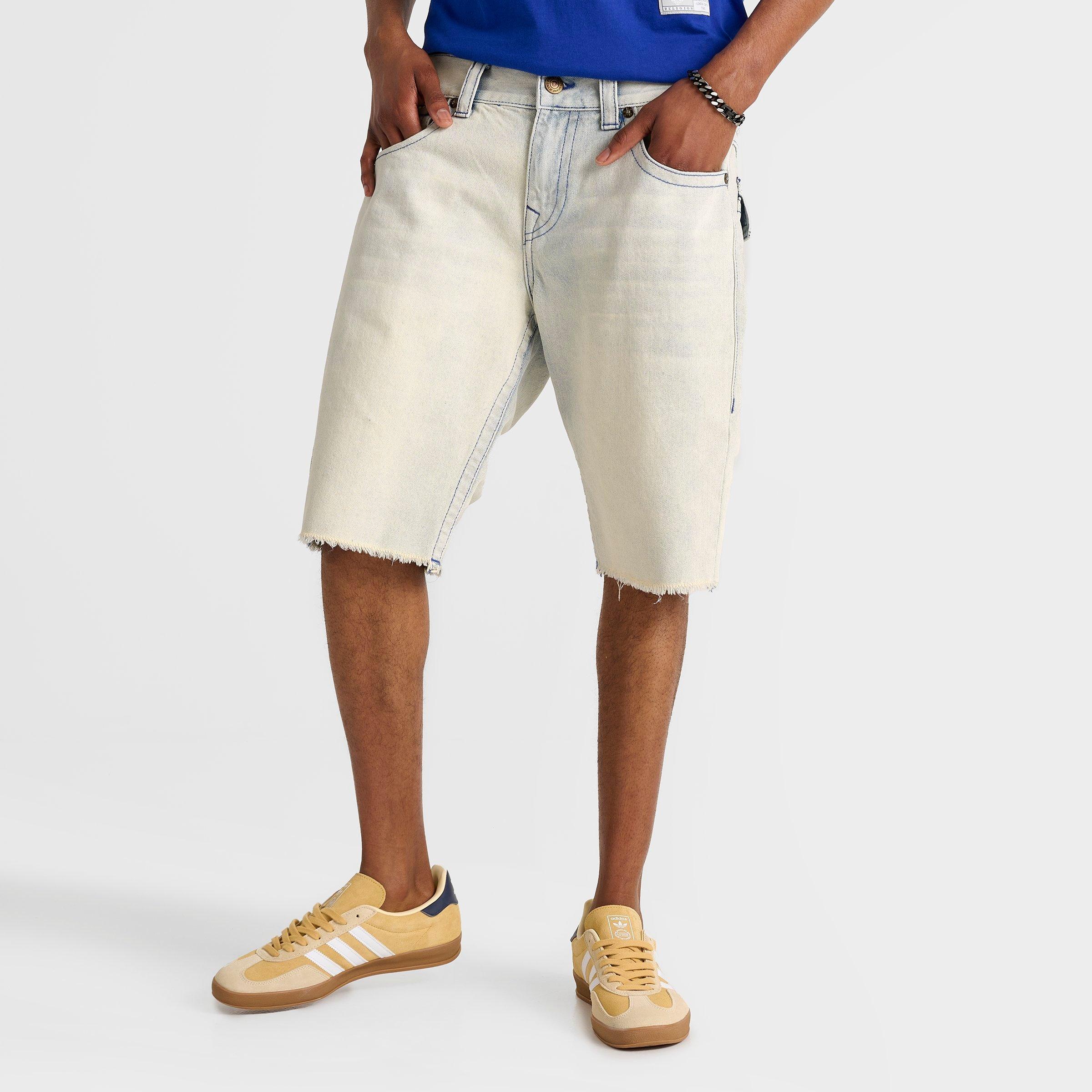 【TRUE RELIGION】ショーツ RICKY FLAP ロゴ Men's True Religion Ricky Frayed Flap Denim Shorts | Finish Line