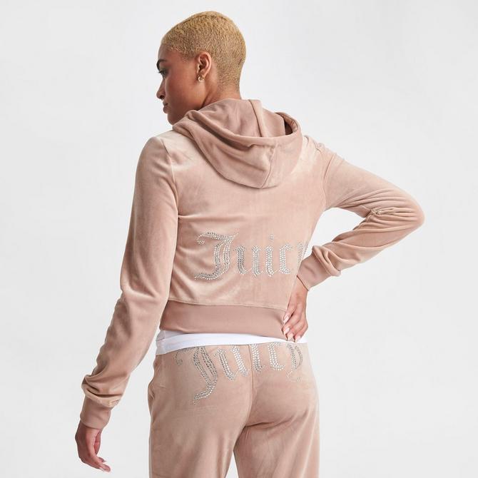 Women's Juicy Couture OG Big Bling Velour Zip-Up Hoodie