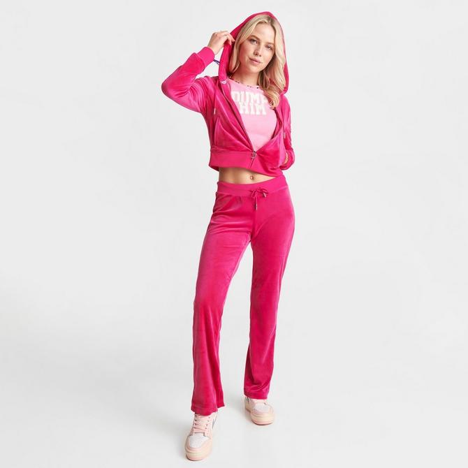 Juicy Couture 1X Plus Size Pink Logo Velour Tracksuit Set - Hoodie And Pants