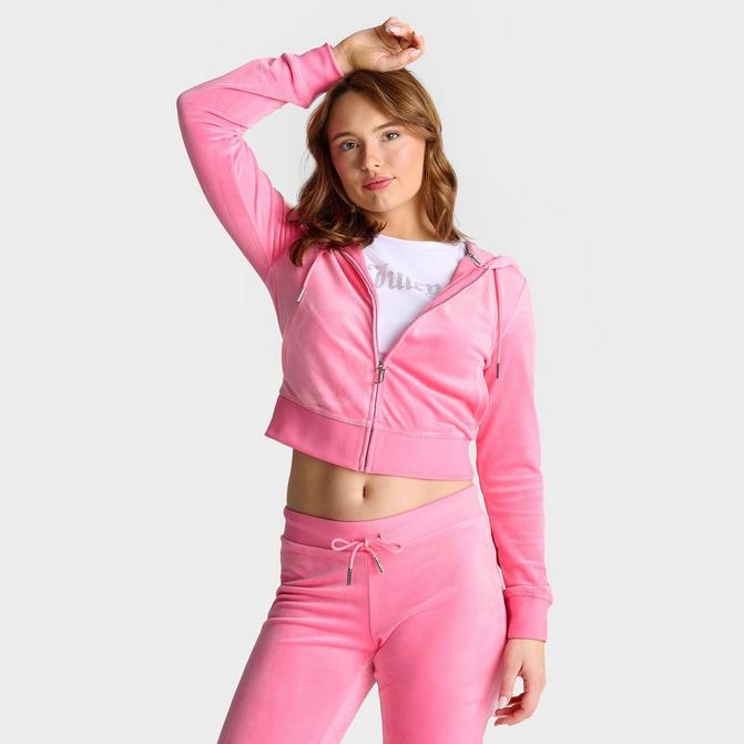 Women's Juicy Couture OG Big Bling Velour Zip-Up Hoodie