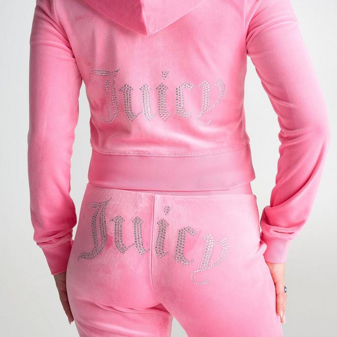 Women's Juicy Couture OG Big Bling Velour Zip-Up Hoodie