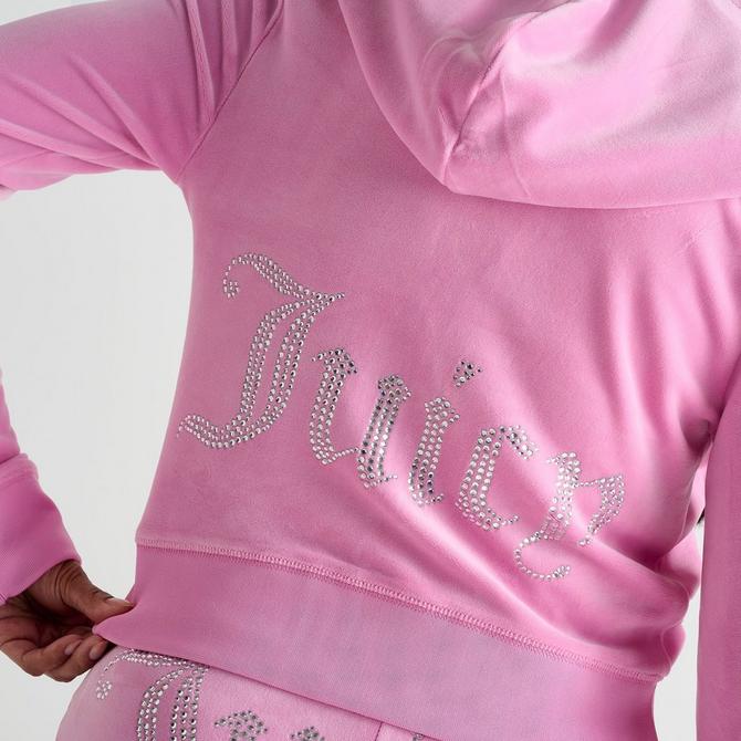 Women's Juicy Couture OG Big Bling Velour Zip-Up Hoodie