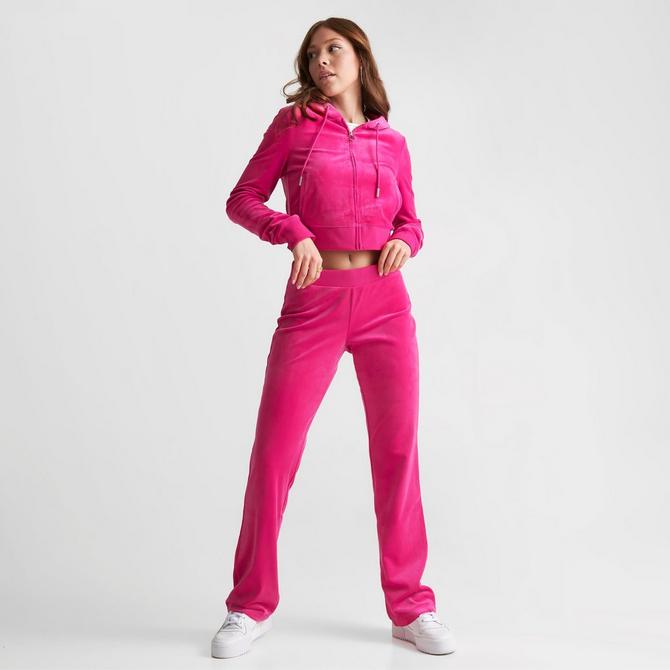 Women's Juicy Couture OG Big Bling Velour Track Pants| Finish Line