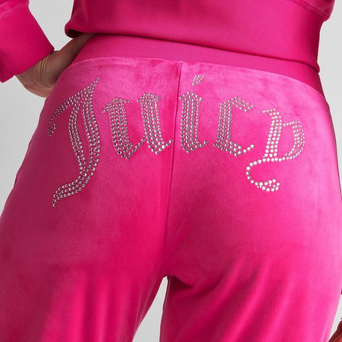 Women's Juicy Couture OG Big Bling Velour Track Pants| Finish Line