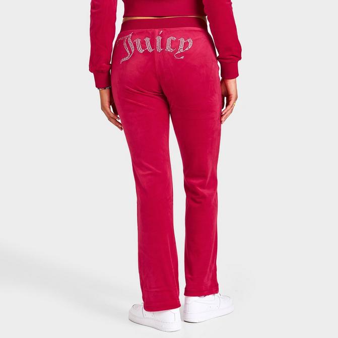 Women's Juicy Couture OG Big Bling Velour Track Pants| Finish Line