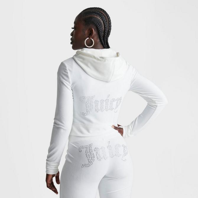 White clearance velour hoodie