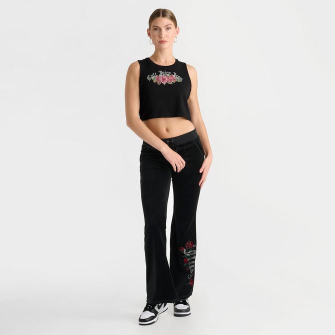 [angle] view of Women's Juicy Couture Cult Juicy Icon Tank Top in Black/Pink Click to zoom