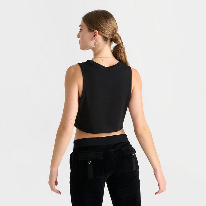[angle] view of Women's Juicy Couture Cult Juicy Icon Tank Top in Black/Pink Click to zoom