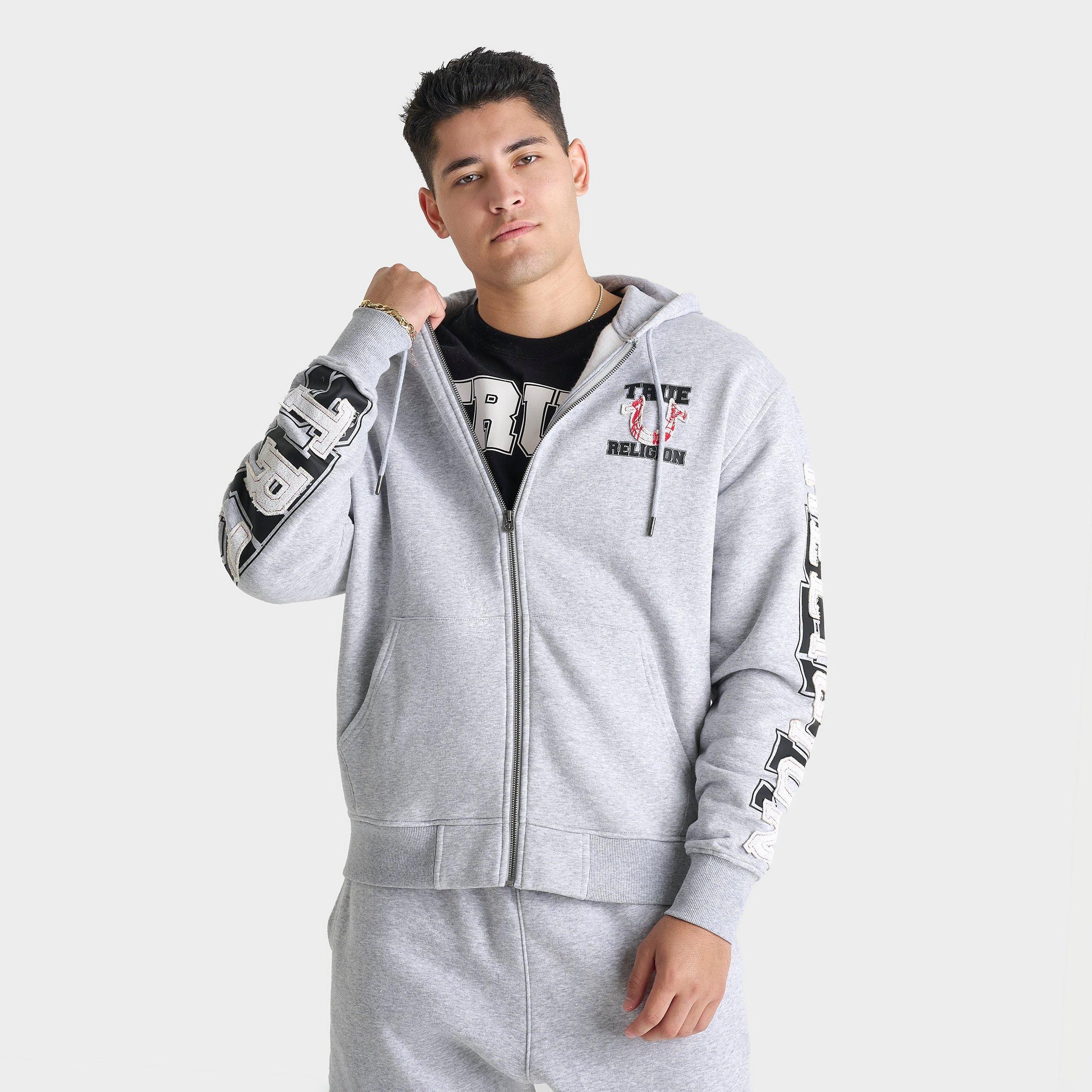 Men's True Religion Terry Appliqué Full-Zip Relaxed Hoodie