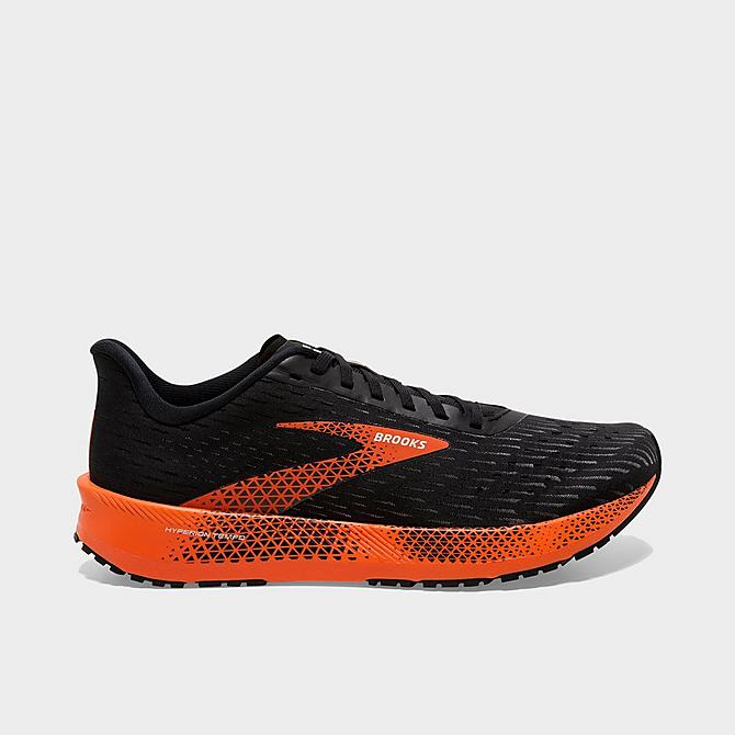 Front view of Men's Brooks Hyperion Tempo Running Shoes in Black/Flame/Grey Click to zoom