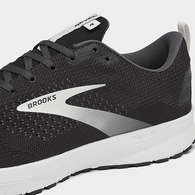 Front view of Men's Brooks Revel 4 Running Shoes in Black/Oyster/Silver Click to zoom