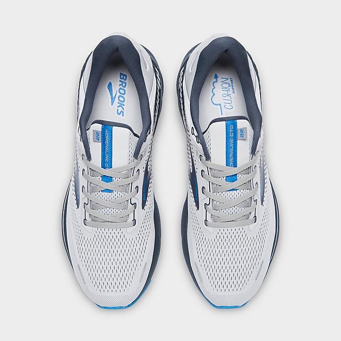 Back view of Men's Brooks Adrenaline GTS 22 Running Shoes in Oyster/India Ink/Blue Click to zoom