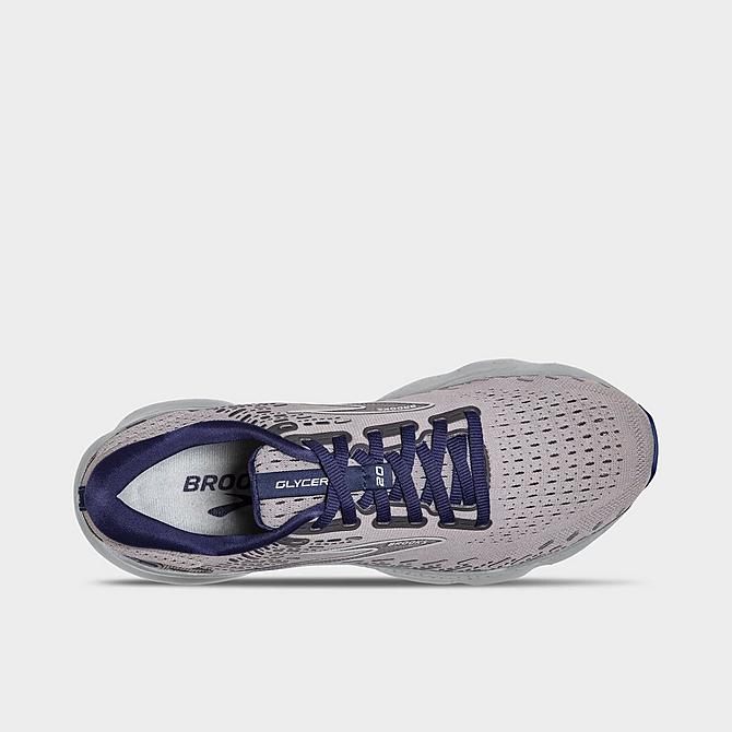 Back view of Men's Brooks Glycerin 20 Running Shoes in Alloy/Grey/Blue Depths Click to zoom