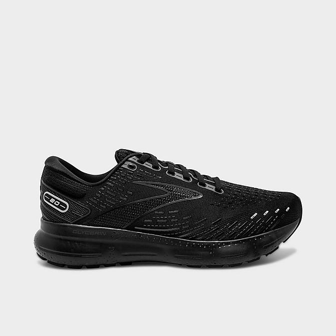 Right view of Men's Brooks Glycerin 20 Running Shoes (Wide Width 2E) in Black/Black/Ebony Click to zoom
