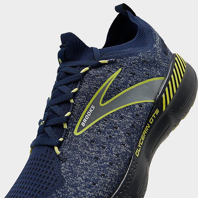 Front view of Men's Glycerin StealthFit GTS 20 Running Shoes in Blue/Ebony/Lime Click to zoom