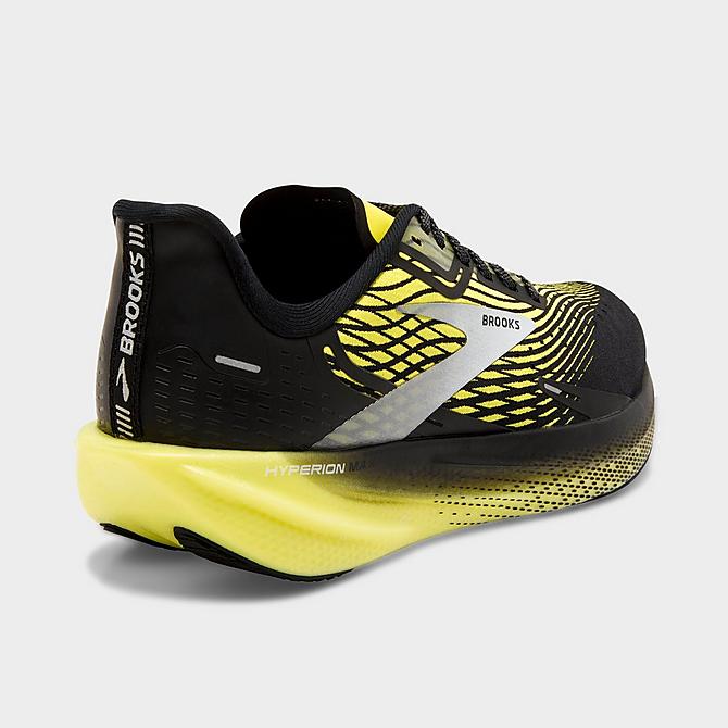 Left view of Men's Brooks Hyperion Max Running Shoes in Black/Blazing Yellow/White Click to zoom