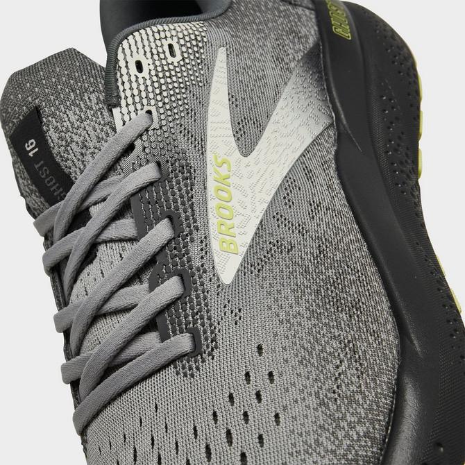Front view of Men's Brooks Ghost 16 Running Shoes in Primer/Grey/Lime Click to zoom