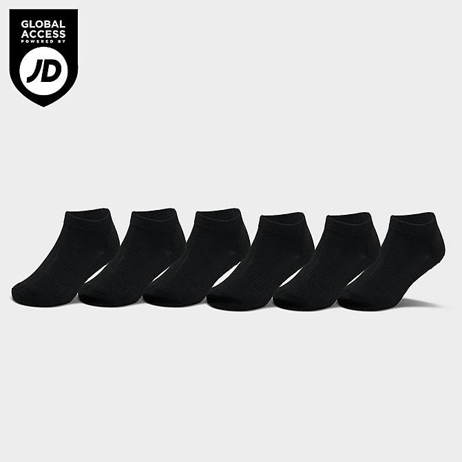 Front view of Men's Sonneti No-Show Socks (6-Pack) in Black Click to zoom