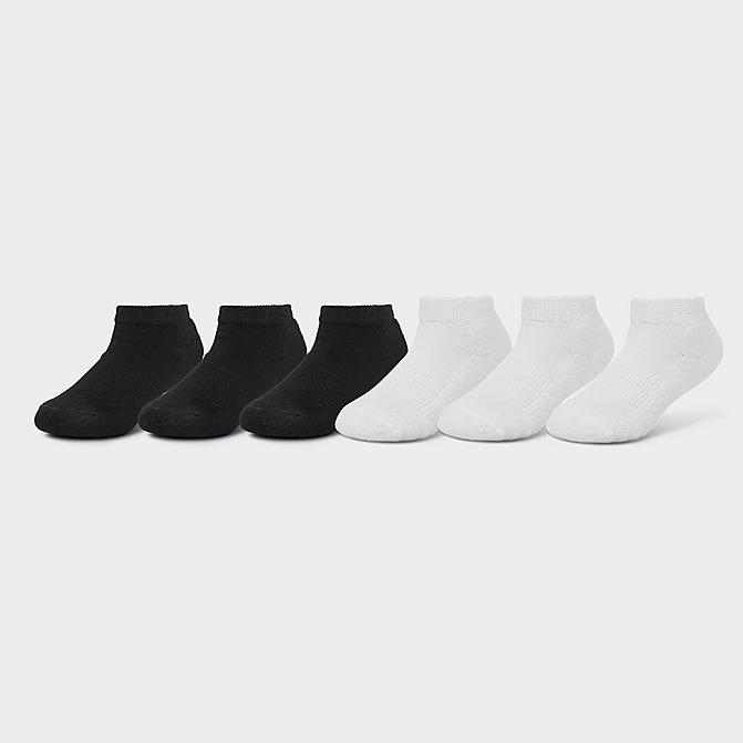 Front view of Kids' Toddler Sonneti Low Cut Socks (6-Pack) in White/Black Click to zoom