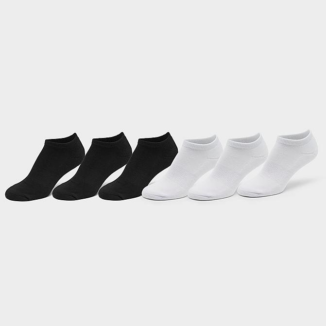 Front view of Women's Pink Soda No-Show Socks (3-Pack) in White/Black Click to zoom