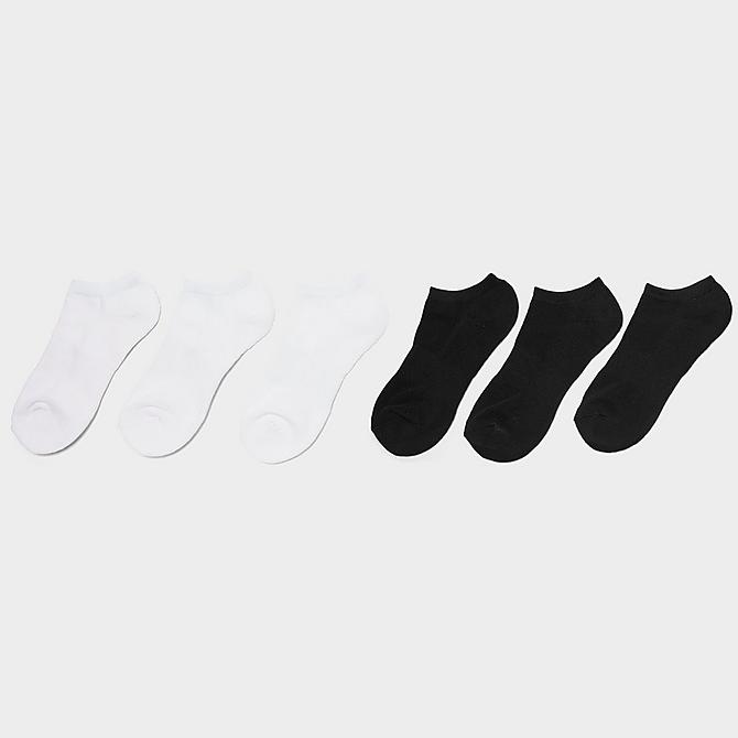 Back view of Women's Pink Soda No-Show Socks (6-Pack) in White/Black Click to zoom