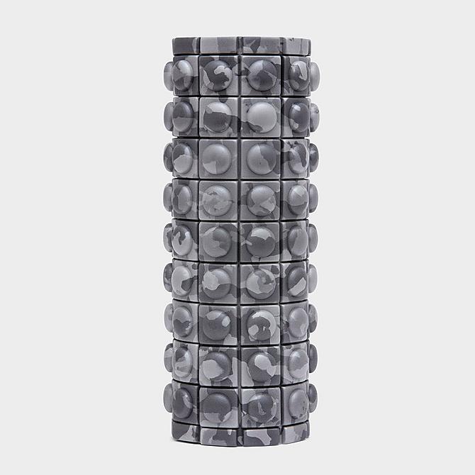 Three Quarter view of adidas Textured Foam Roller in Camo Grey Click to zoom
