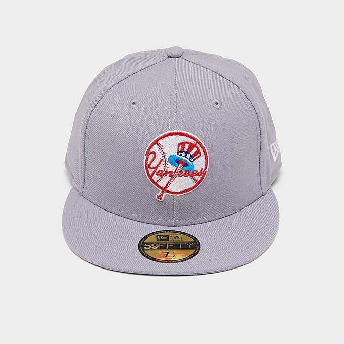 Three Quarter view of New Era New York Yankees MLB 1946 Cooperstown Wool 59FIFTY Fitted Hat in Grey Click to zoom