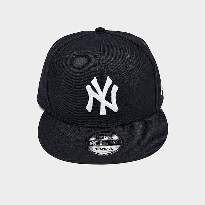 Three Quarter view of New Era New York Yankees MLB 9FIFTY Snapback Hat in Navy/White Click to zoom